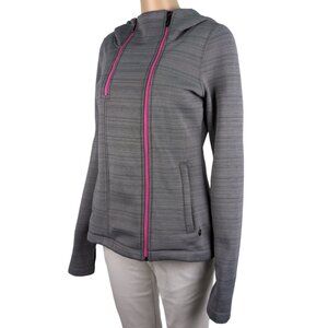 Nova Athletic Sport Hoodie Jacket Double Zipper Fleece Zippered Pockets Womens S